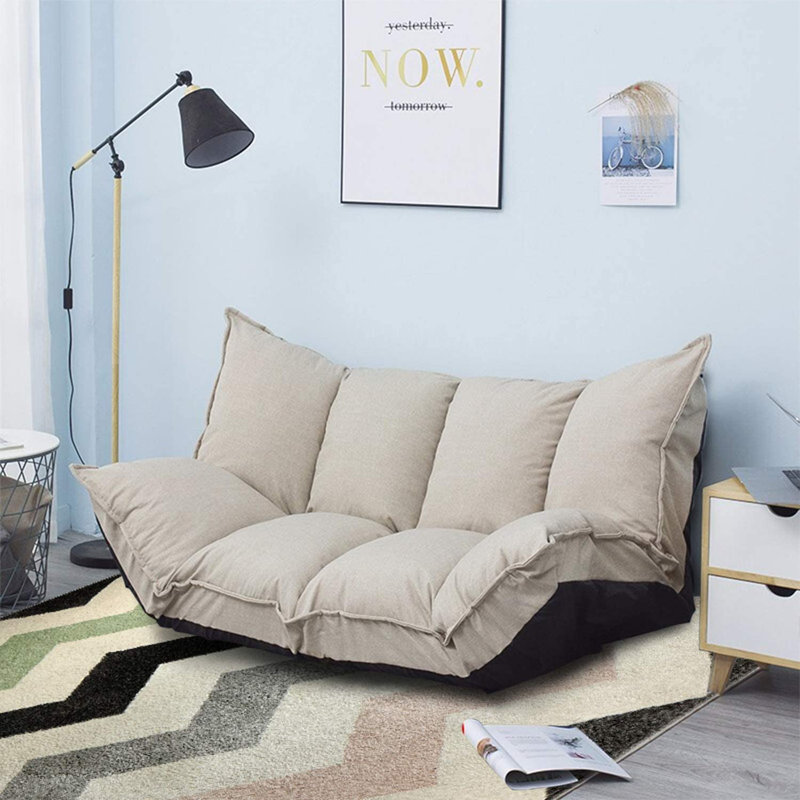 Jerry & Maggie Lazy Sofa Futons Sets Adjustable Frame Sofa Tv Floor Couch Chair Teen Lounge